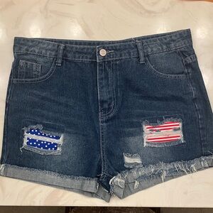 Patriotic Denim Jean Shorts